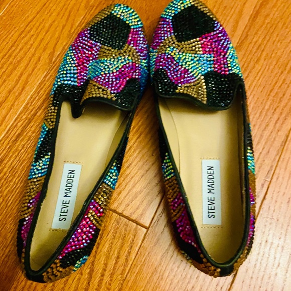 💖🦋 NWOT Rainbow Crystal Loafers by Steve Madden - Picture 8 of 8